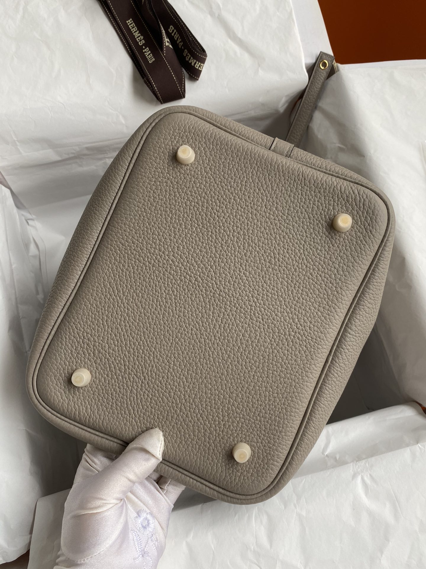 Hermes Picotin Lock 22 Bag In Gris Mouette Clemence Leather